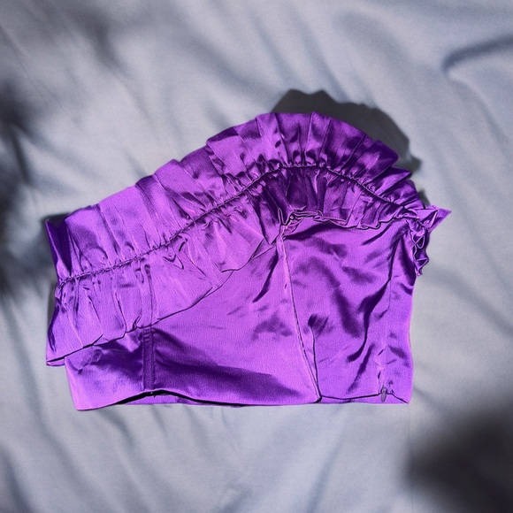 DO+BE Tops - DO+BE Purple Ruffled Crop Top